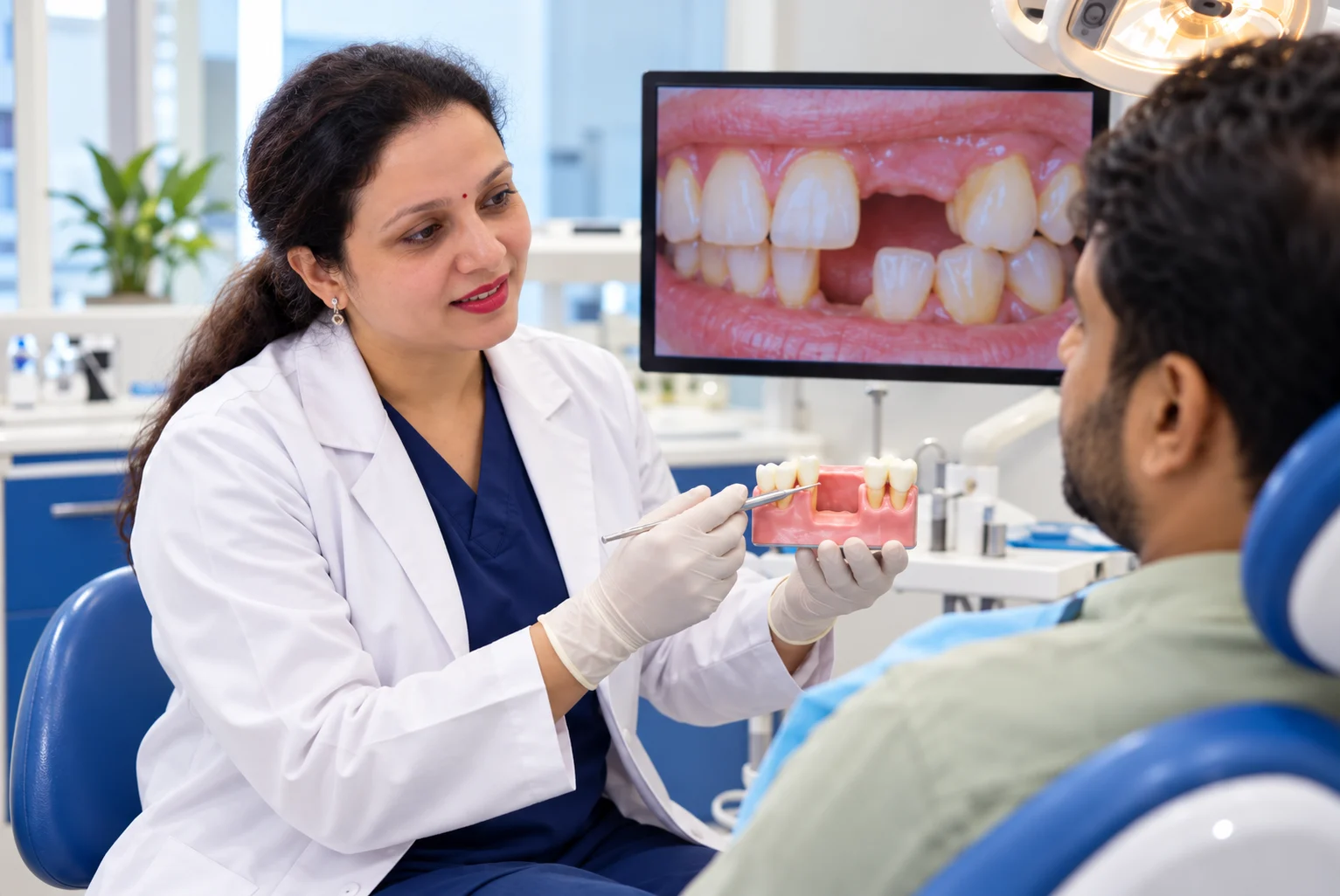 You have several missing teeth but still have natural teeth